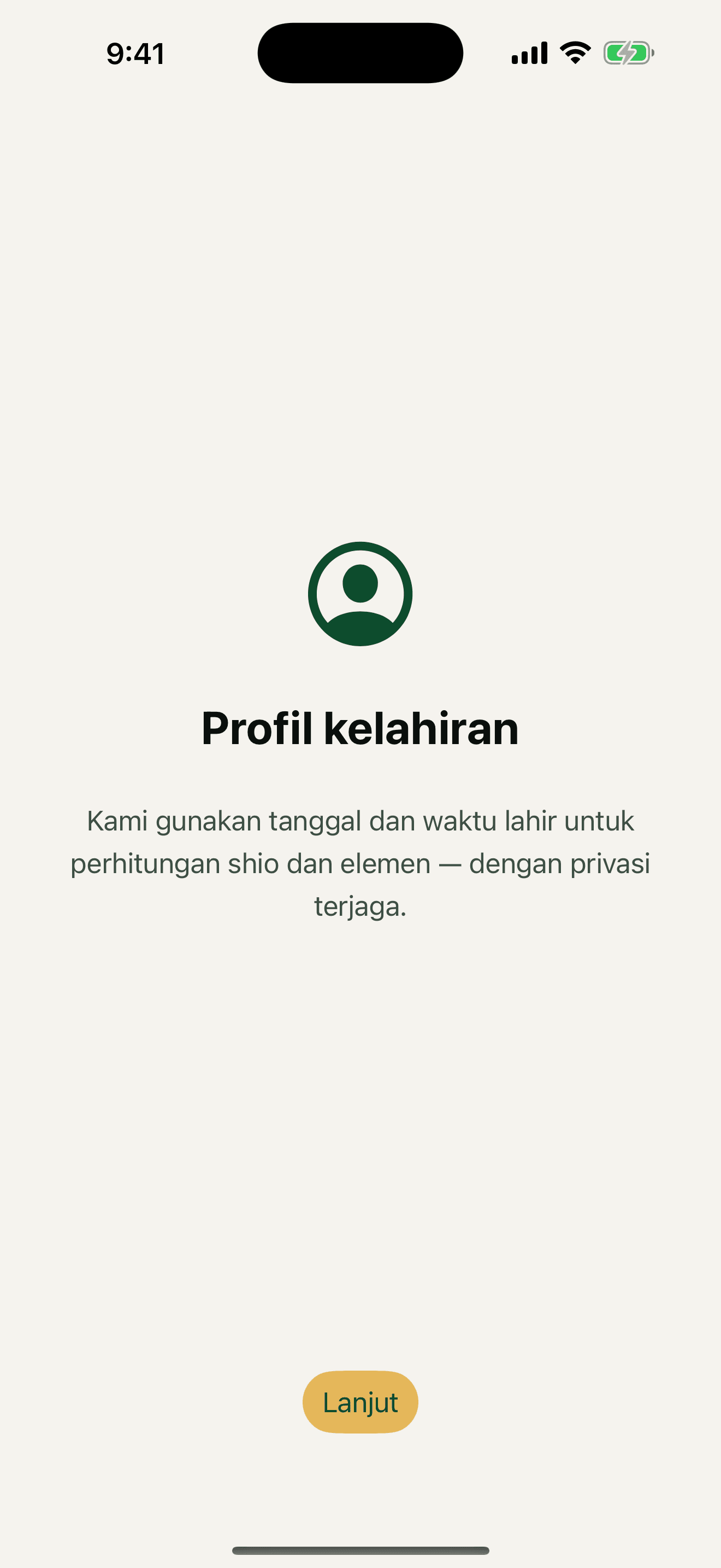 Langkah onboarding profil kelahiran